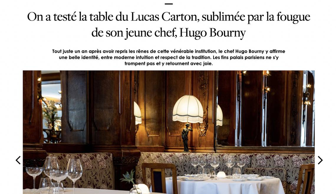 Yonder / On a testé la table du Lucas Carton, sublimée par la fougue de son jeune chef, Hugo Bourny